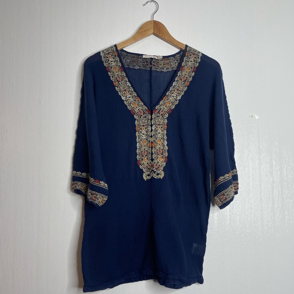 Joie a La Plage Embroidered Bahamas Tunic Cover Up. Size M - Picture 1 of 15